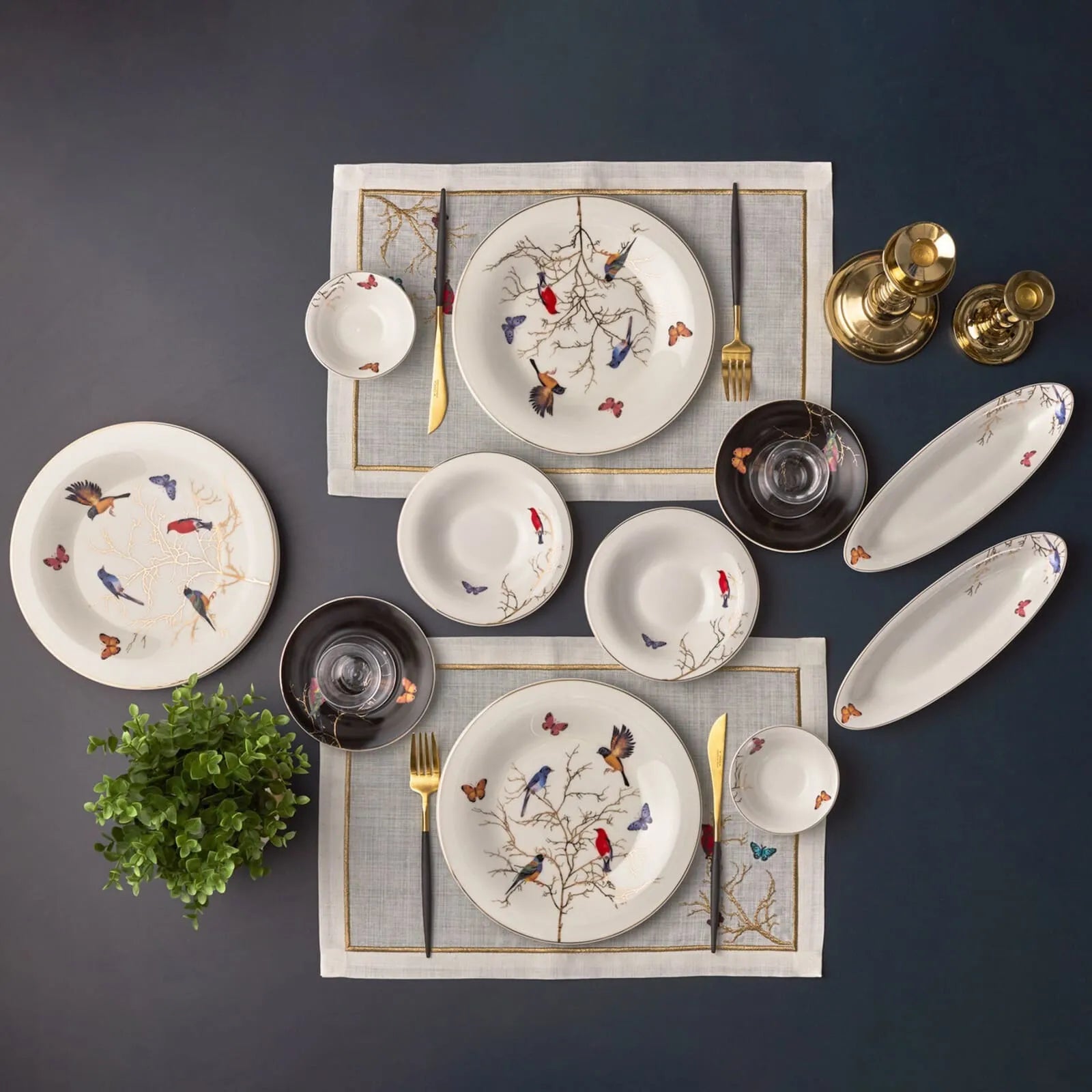 Karaca Fine Pearl New Grace Black 26-Piece Breakfast and Serveware Set