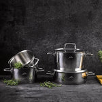 Jumbo Felix 8-Piece Stainless Steel Cookware Set with Induction Base