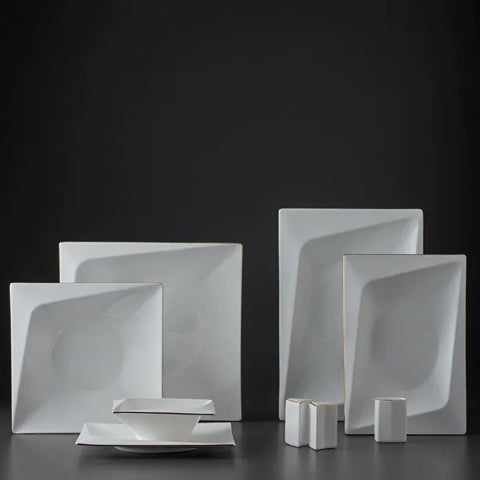 Jumbo Fold Gold 58-teiliges eckiges Tafelservice für 12 Personen