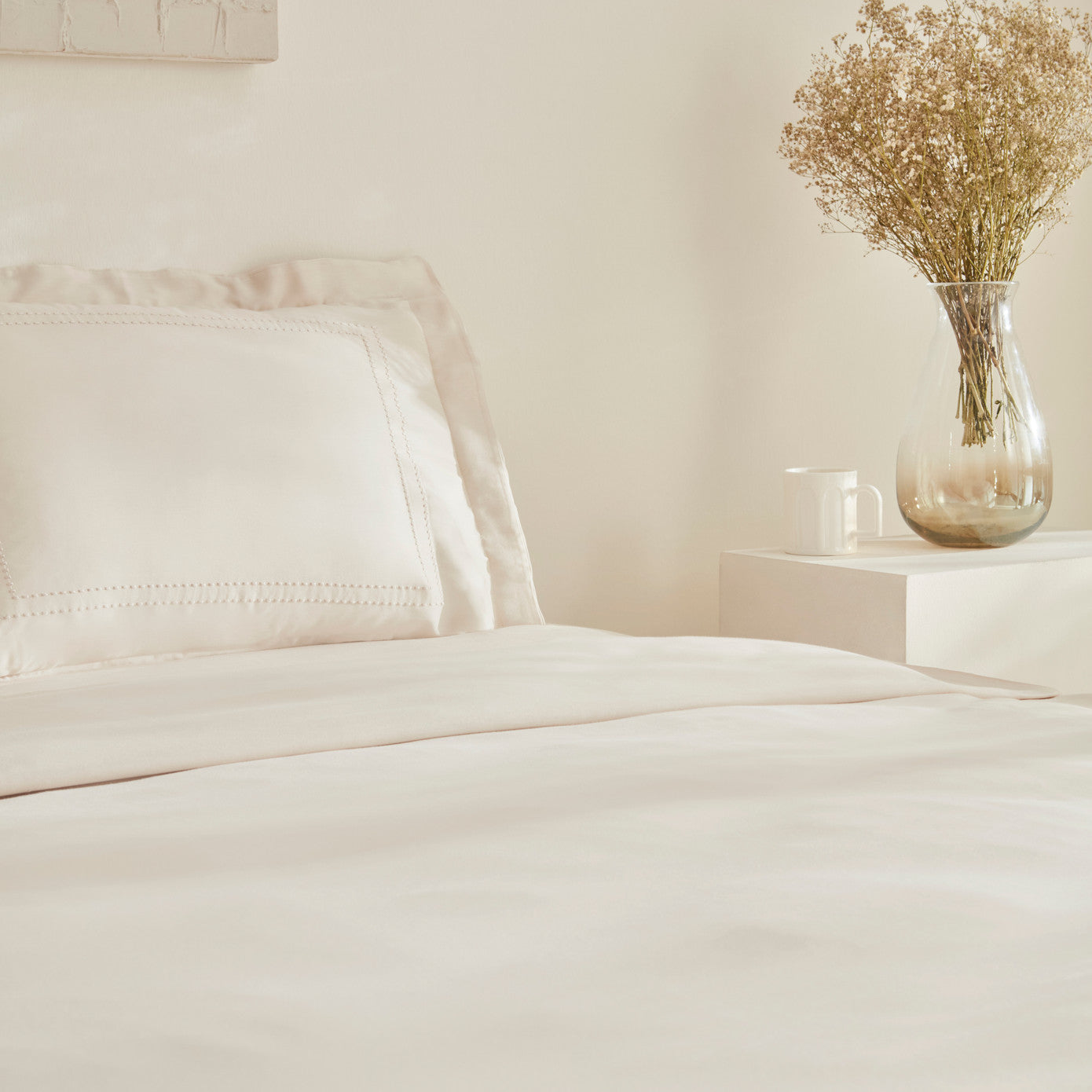 Brielle Home Flanell-Bettlaken-Set Kingsize – 100% Baumwolle, Cremefarben, 4-teilig, Mit Spannbetttuch
