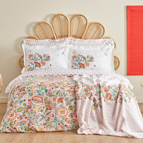 Karaca Home Sarthe 100% Baumwolle Doppelbett Bettwäsche und Tagesdecke