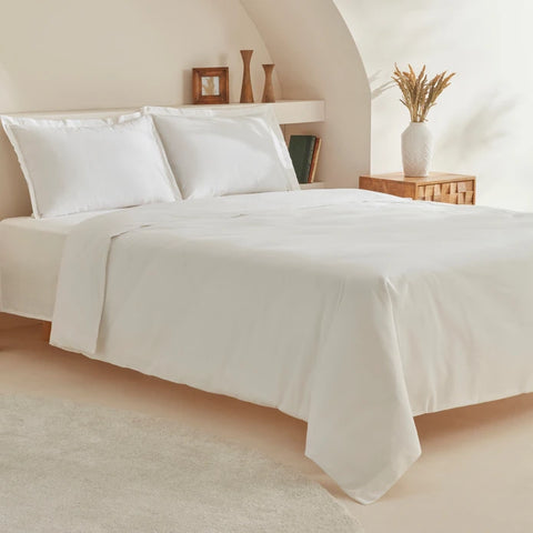 Karaca Home White Collection Lavin 100% Baumwolle Doppelbett Bettwäsch