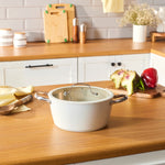 Karaca Swiss Crystal Almond Cream Kasserolle mit Edelstahlgriff 24 cm