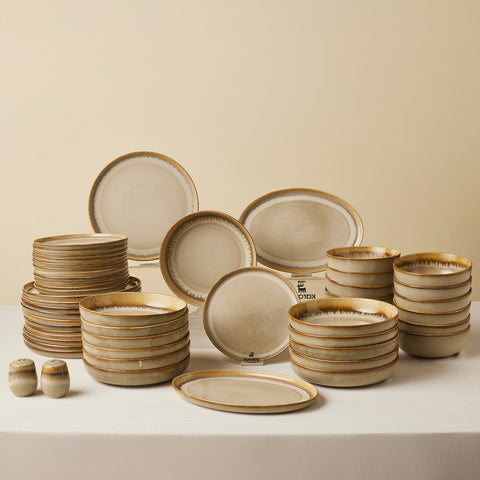 Karaca Earth Collection Earthy Light Reactive 52-Teiliges 12-Personen Geschirrset
