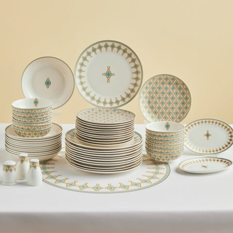 Karaca Forever Bone Dorothy,  53-teiliges Tafelservice für 12 Personen