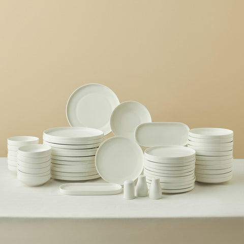Karaca Stream Bone Sirius 53-Piece 12-Person Dinner Set White
