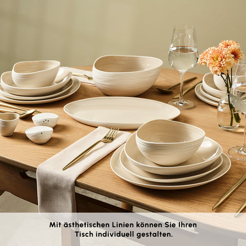 Karaca Earth Collection Rise 55 Parça 12 Kişilik Yemek Takımı, Cream