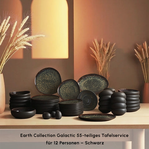 Karaca Earth Collection Galactic 55 Parça 12 Kişilik Yemek Takımı Siyah