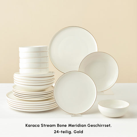 Karaca Stream Bone Meridian Geschirrset, 24-teilig, Gold