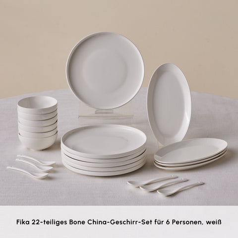 Karaca Forever Bone Fika 22-Piece Breakfast Set For 6 Persons Gold