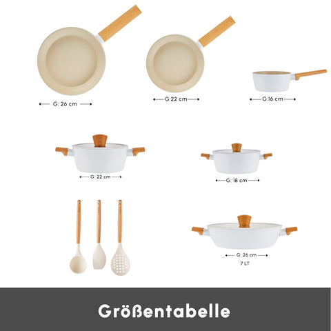 Karaca Swiss Crystal Almond Cream 12 pcs Cookware Set