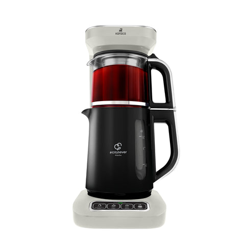 Karaca Caysever Robotea Pro 4 in 1 sprechender automatischer Teekocher Wasserkocher und Filterkaffeemaschine, Starlight, 2500W