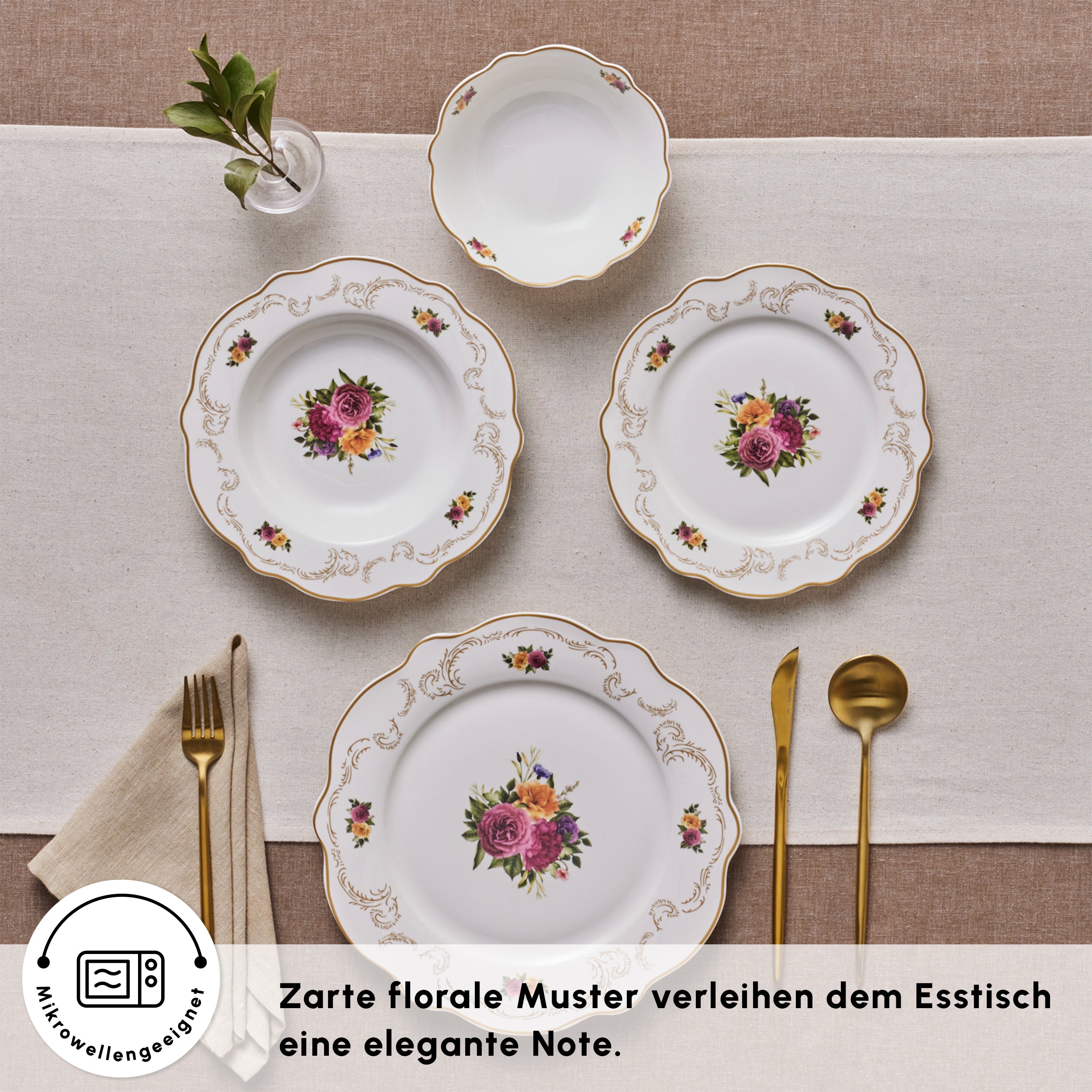 Karaca Antique Porselen 24 Parça 6 Kişilik Yemek Takımı