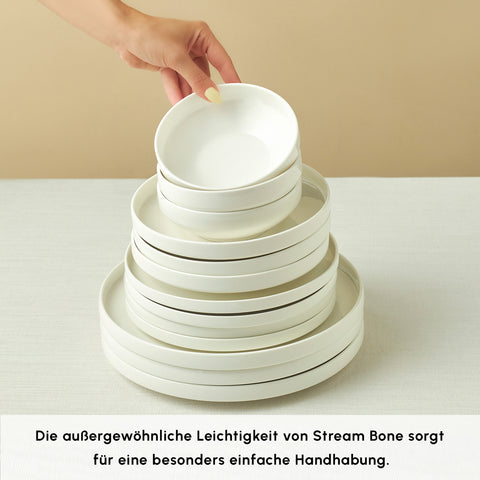 Karaca Stream Bone Sirius 53-Piece 12-Person Dinner Set White