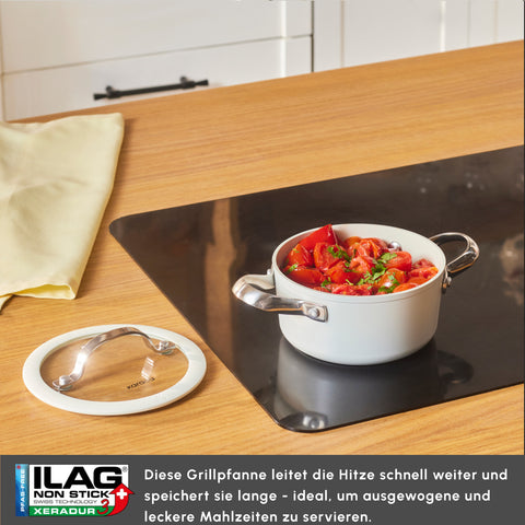 Karaca Swiss Crystal Almond Cream Wokpfanne mit Griff 28 cm