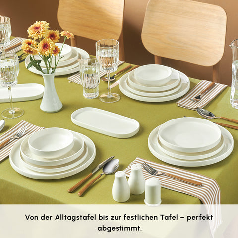 Karaca Stream Bone Sirius 53-Piece 12-Person Dinner Set White