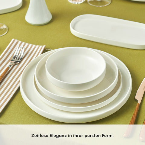 Karaca Stream Bone Sirius 53-Piece 12-Person Dinner Set White