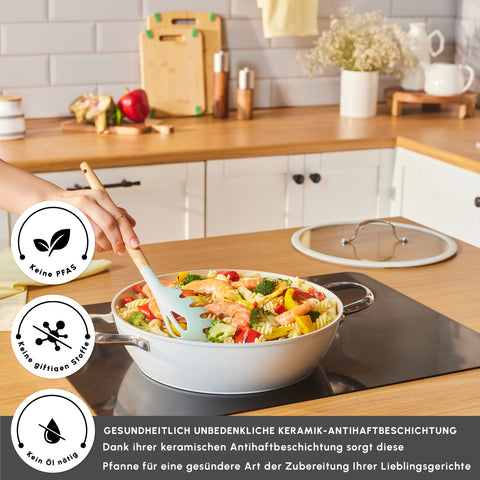 Karaca Swiss Crystal Almond Cream Kulplu Düz Tencere 30 cm
 