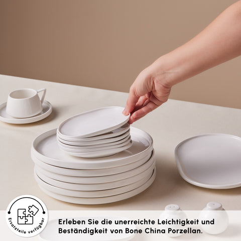 Karaca Stream Bone Meridian 34-Piece Breakfast Set for 6 People – White 