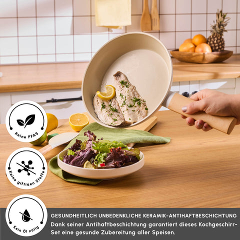 Karaca Swiss Crystal Almond Cream 12 pcs Cookware Set