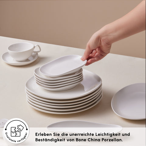 Karaca Stream Bone Middle 34 Parça 6 Kişilik Kahvaltı Takımı Beyaz