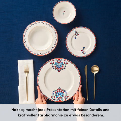 Karaca Nakkaş Porcelain Dinnerware Set for 6 Person, 24 Piece 