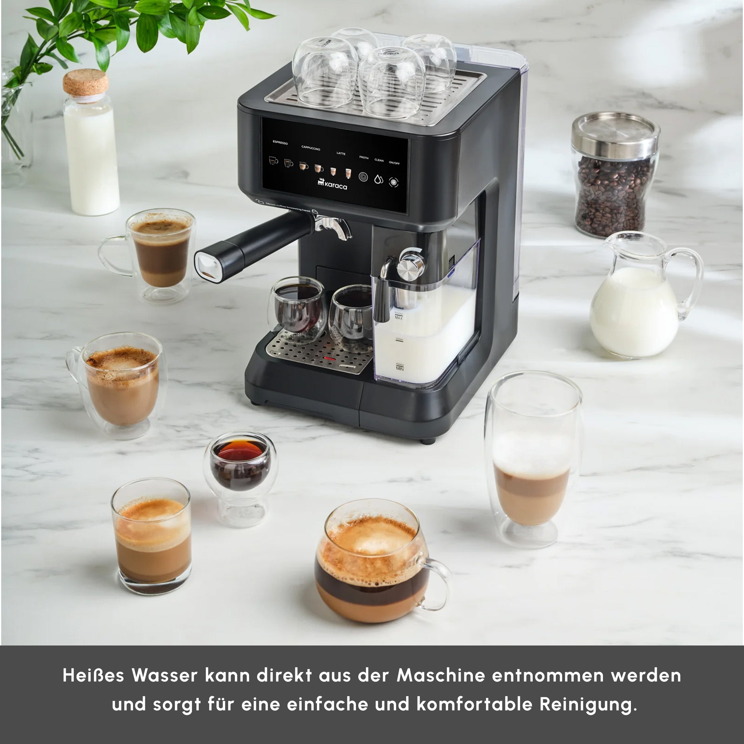 Karaca MyCaffe Barista S10 Entegre Süt Hazneli, Otomatik Espresso, Lat