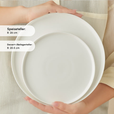 Karaca Forever Bone Pablito 53-Teiliges Tafelservice Für 12 Personen, Weiß