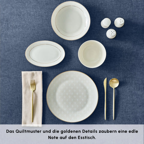 Karaca Elegance Bone Mandarin 53 Parça 12 Kişilik Yemek Takımı Gold