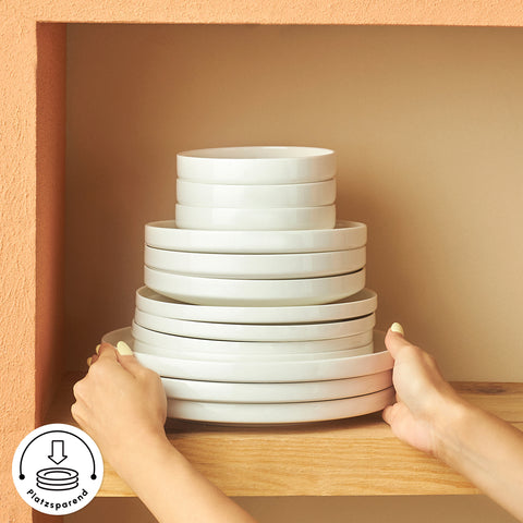 Karaca Stream Bone Sirius 53-Piece 12-Person Dinner Set White