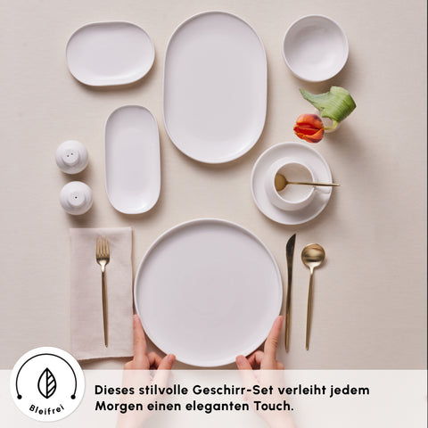 Karaca Stream Bone Meridian 34-Piece Breakfast Set for 6 People – White 