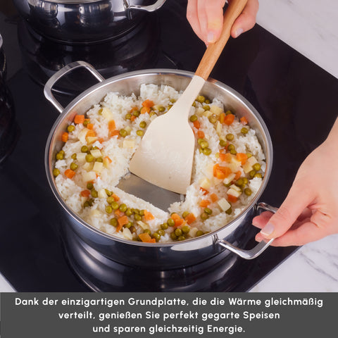 Karaca Induktions Stahl Kochgeschirr Set mit Vorratsbehälter, 13 Teilig