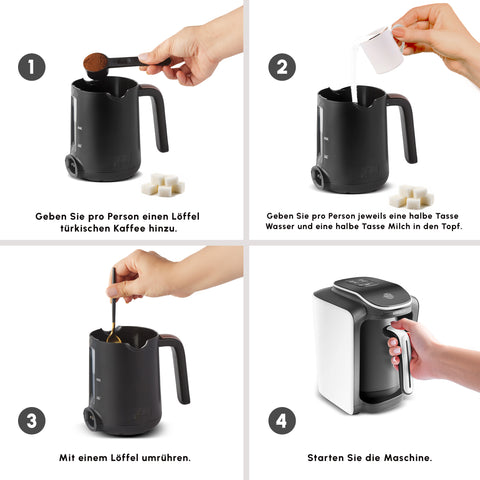 Karaca Hatır Neo Turkish Coffee Machine with Milk – Porcelain White