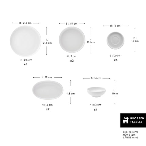 Karaca Stream Pure Cordelia 20-Teiliges 6-Personen Frühstücksset