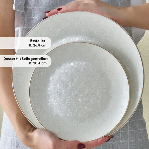 Karaca Elegance Bone Mandarin 53 Parça 12 Kişilik Yemek Takımı Gold