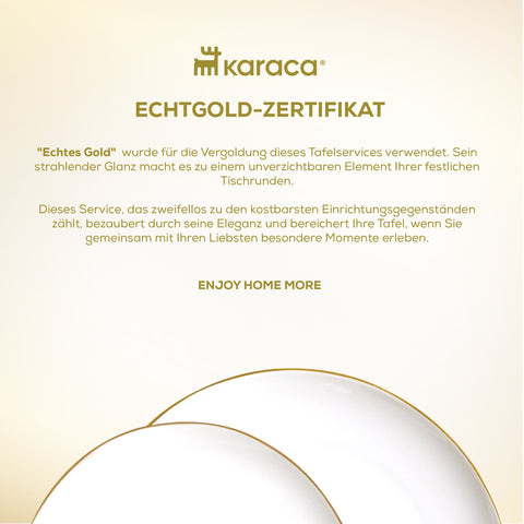 Karaca Stream Bone Middle 53-Piece Dinner Set for 12 People Gold