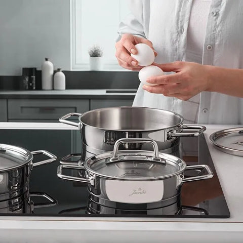 Jumbo Assos 6-teiliges Eierpfannenset aus Midi-Stahl mit Doppelgriff