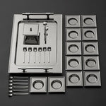 Jumbo New 9100 28-teiliges eckiges Teeset – Edelstahl