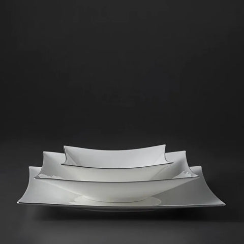 Jumbo Wind Platin 64-teiliges Tafelservice für 12 Personen – Quadratisch