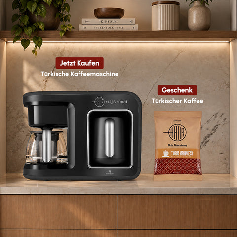 Karaca Hatır Plus Mod 5 in 1 Essential Kaffeemaschine Schwarz Chrom, 1385W
