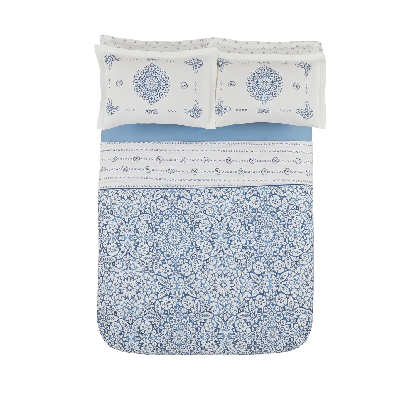 Home Linge Passion Stanis Bettwäsche-Set – 3-teilig, 240x260 Cm + 2x63x63 Cm, Mikrofaser, Blau