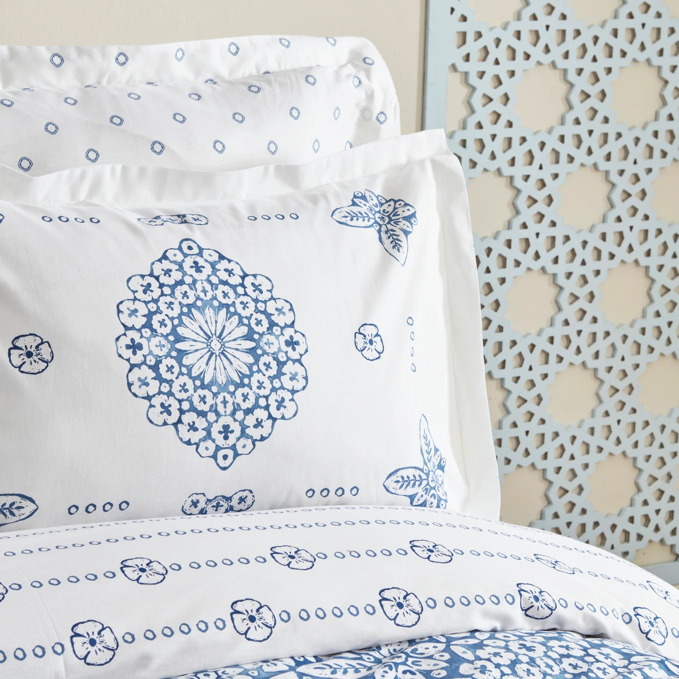 Home Linge Passion Stanis Bettwäsche-Set – 3-teilig, 240x260 Cm + 2x63x63 Cm, Mikrofaser, Blau