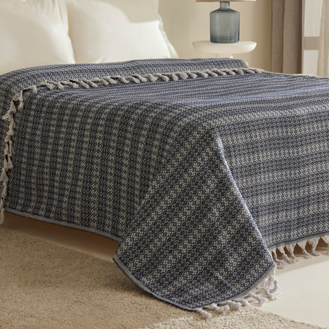 Karaca Home Destina Marineblau Bettdecke für zwei Personen