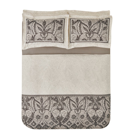 Karaca Santi Percale Duvet Cover Set, Double, Black