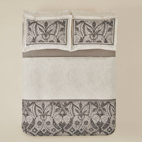 Karaca Santi Percale Duvet Cover Set, Double, Black