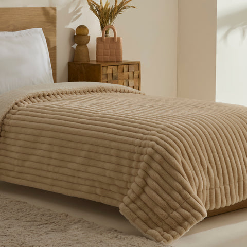 Karaca Rabbit Sher Einzelbettdecke Beige