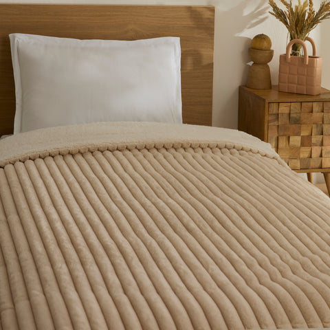 Karaca Rabbit Sher Einzelbettdecke Beige