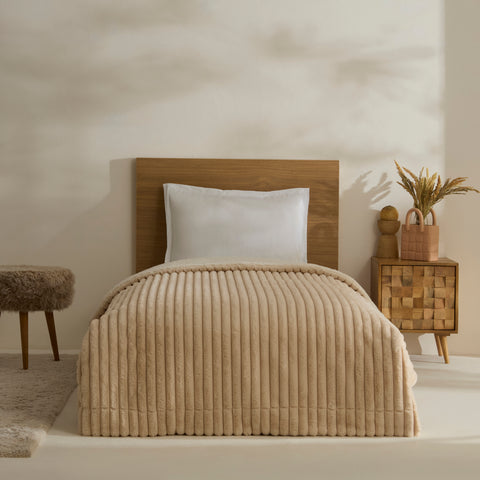 Karaca Rabbit Sher Einzelbettdecke Beige