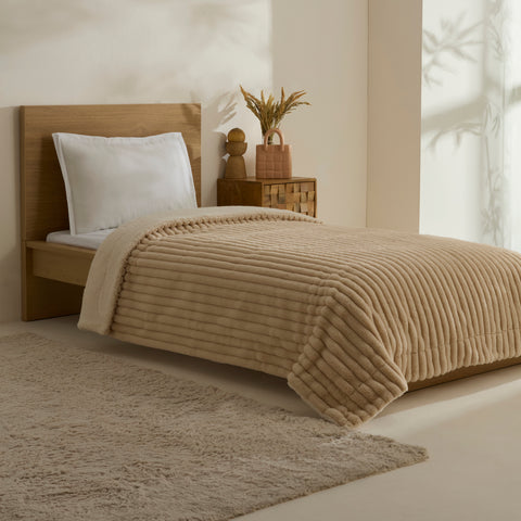 Karaca Rabbit Sher Einzelbettdecke Beige