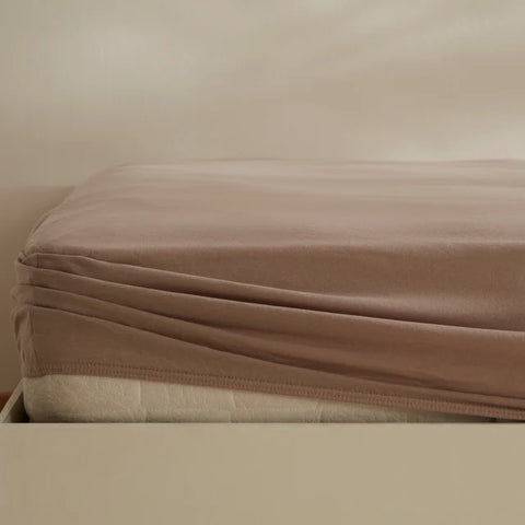 Karaca Home Jersey Spannbettlaken, 140x200+30 cm, Beige